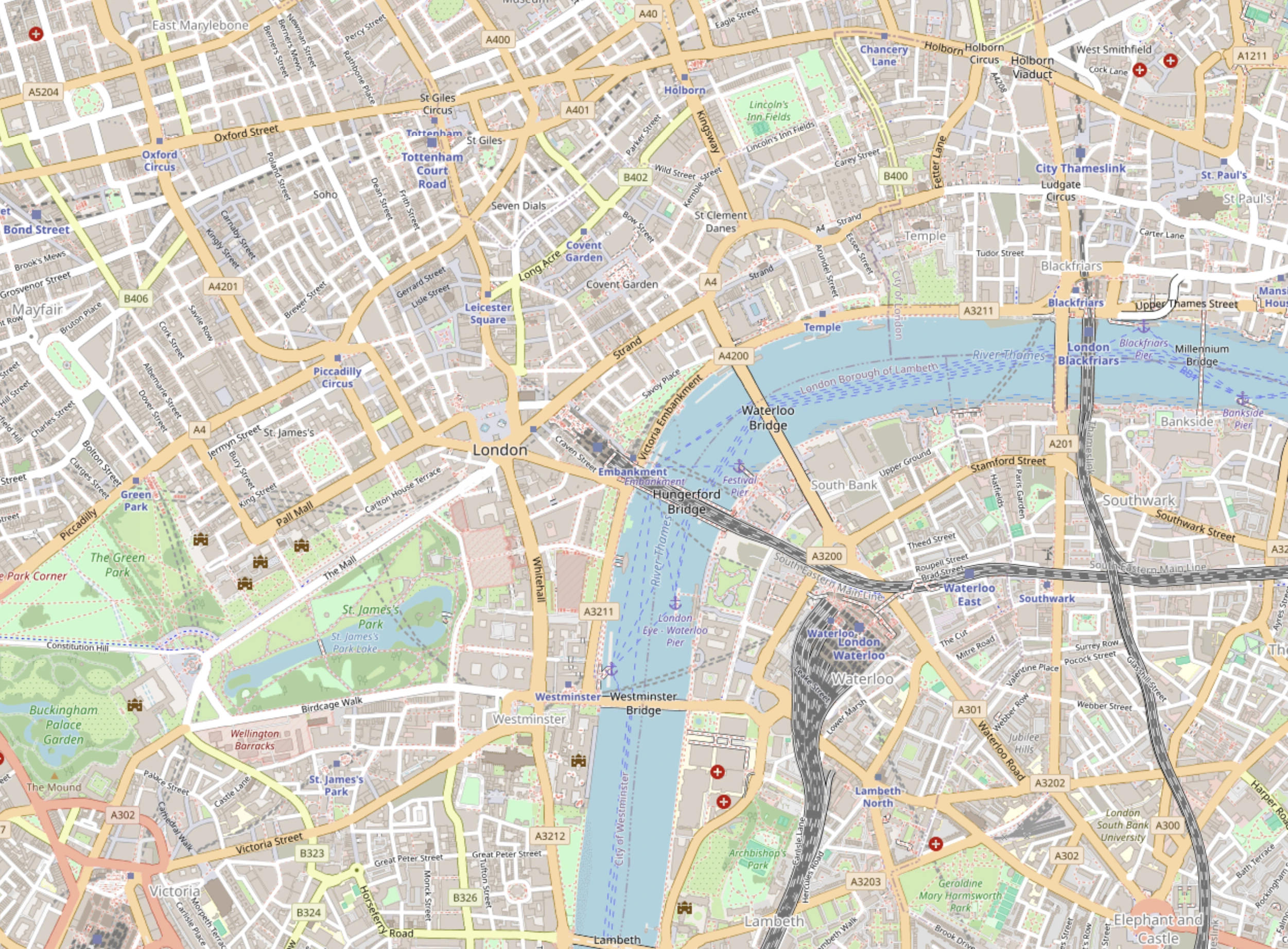 Map snapshot (Central London)